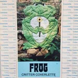 VTG Coverlette Quilt Pattern Down On The Farm Original Frog Critter #107VTG